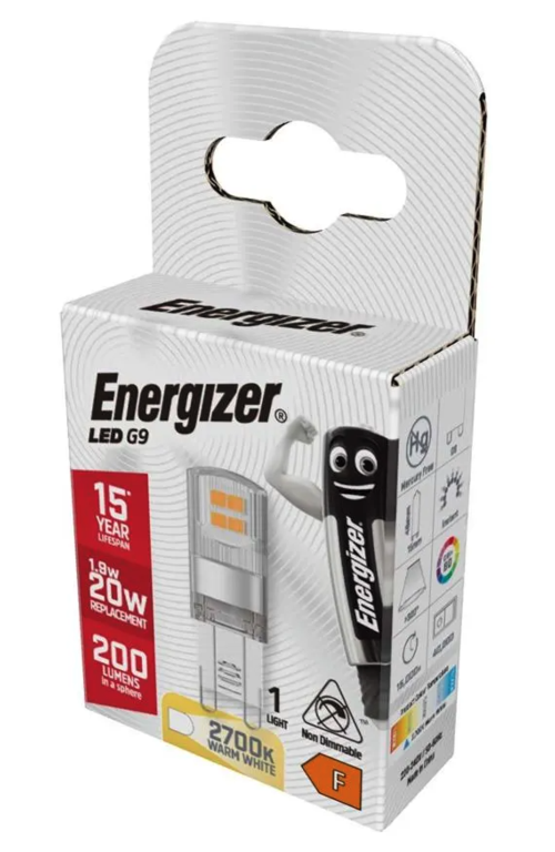 Energizer LED G9 200lm 2700k Warm White 1.8w