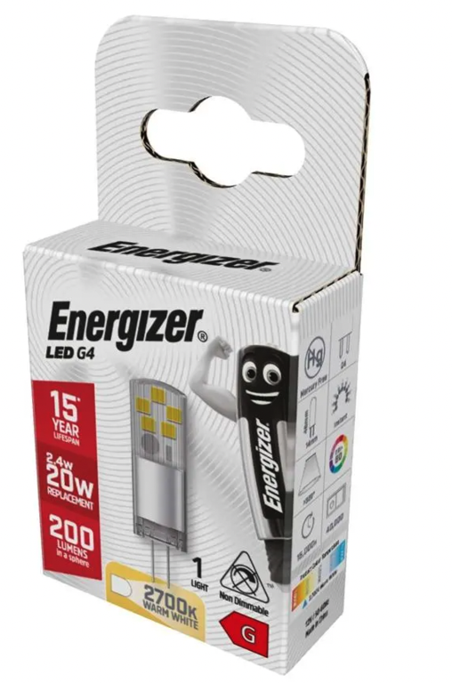Energizer LED G4 215lm 2700k Warm White 1.8w