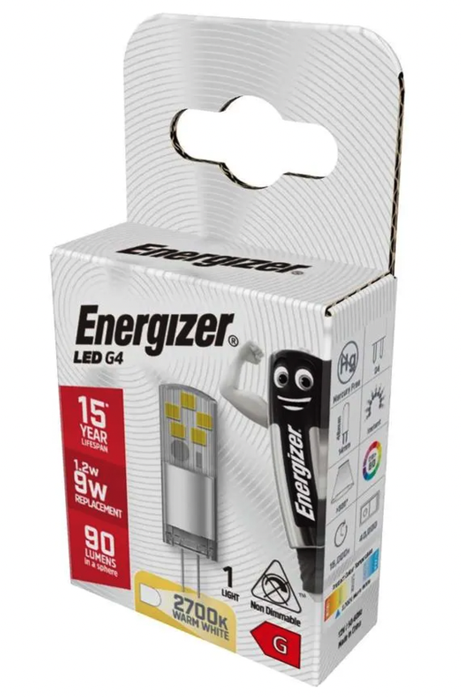 Energizer LED G4 90lm 2700k Warm White 1.2w
