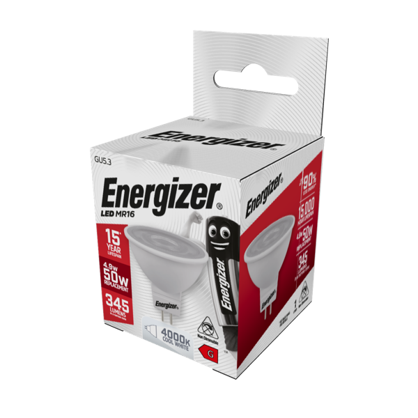 Energizer LED GU 5.3 MR16 3000k Warm White 3.4w