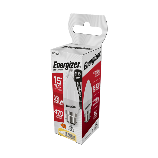 Energizer LED Candle BC B22 6500k Daylight 4.9w