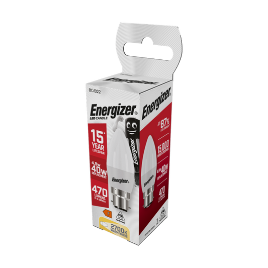Energizer LED Candle BC B22 6500k Daylight 4.9w
