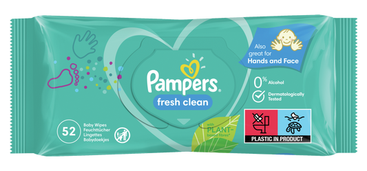 Pampers Baby Wipes Pack 52 Sensitive