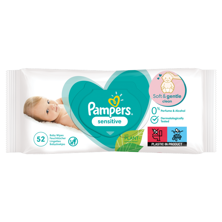 Pampers Baby Wipes Pack 52 Sensitive