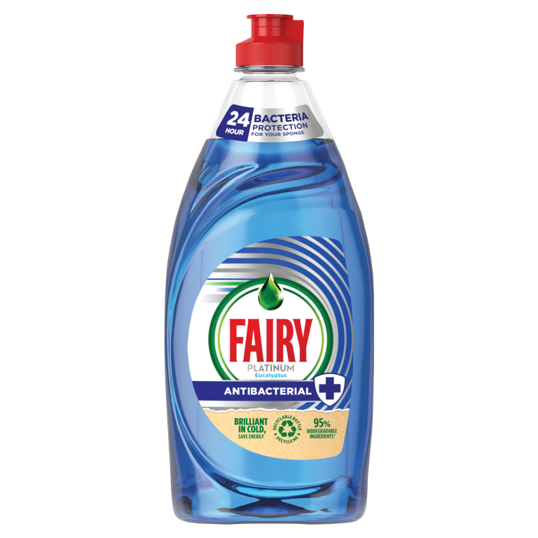 Fairy Platinum Anti Bacterial Washing Up Liquid 520ml Eucalyptus