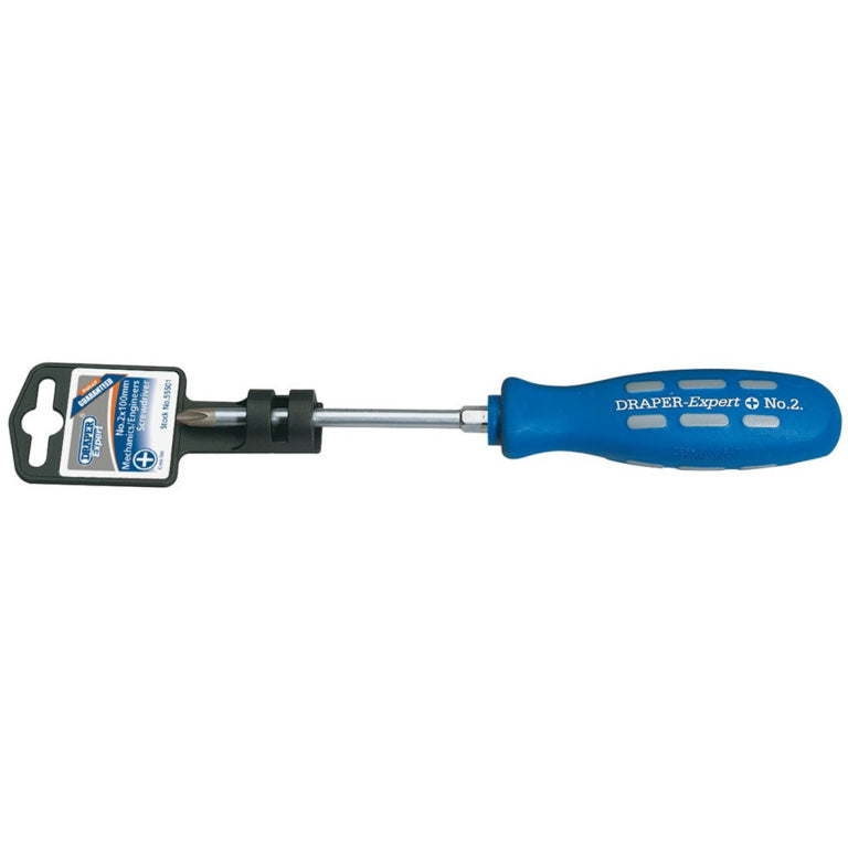 Draper Cross Slot Mechanics Screwdriver No 2 100mm