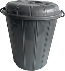 TML Bin With Clip Lid 40L Silver