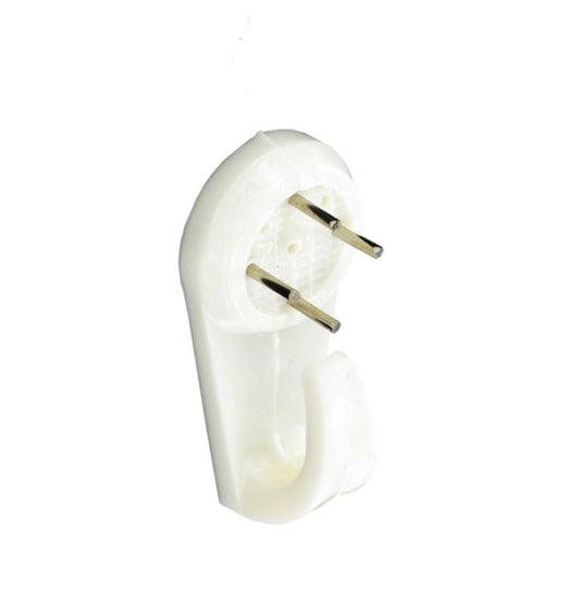 Securit Hard Wall Picture Hooks White (2) 40mm