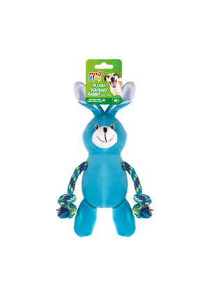 Pets at Play Squeaky Rabbit With Rope Arms