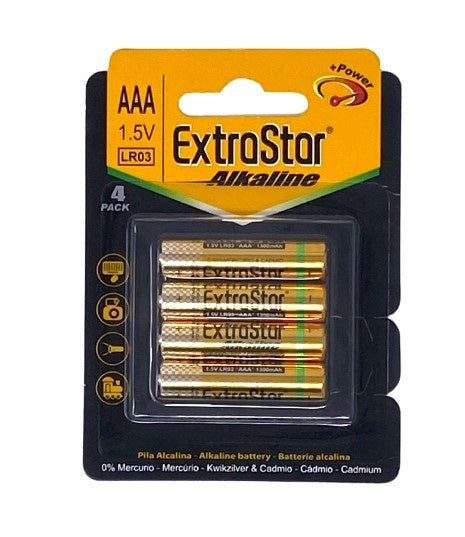 Extrastar Alkaline Batteries 1.5v AAA Pack 4
