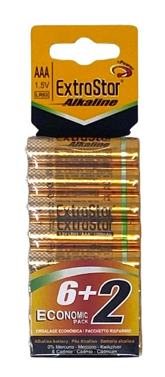 Extrastar Alkaline Batteries 1.5v AAA Pack 4