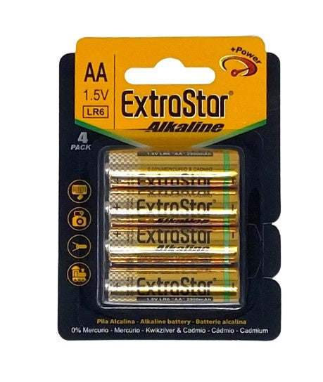 Extrastar Alkaline Batteries 1.5v AA Pack 4