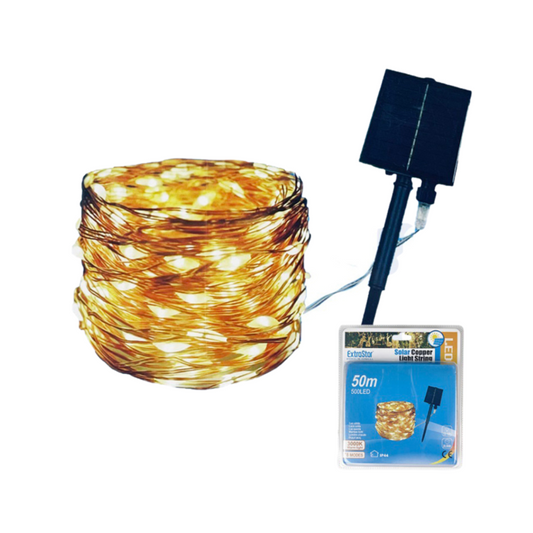Extrastar Solar LED Copper Light String 50m