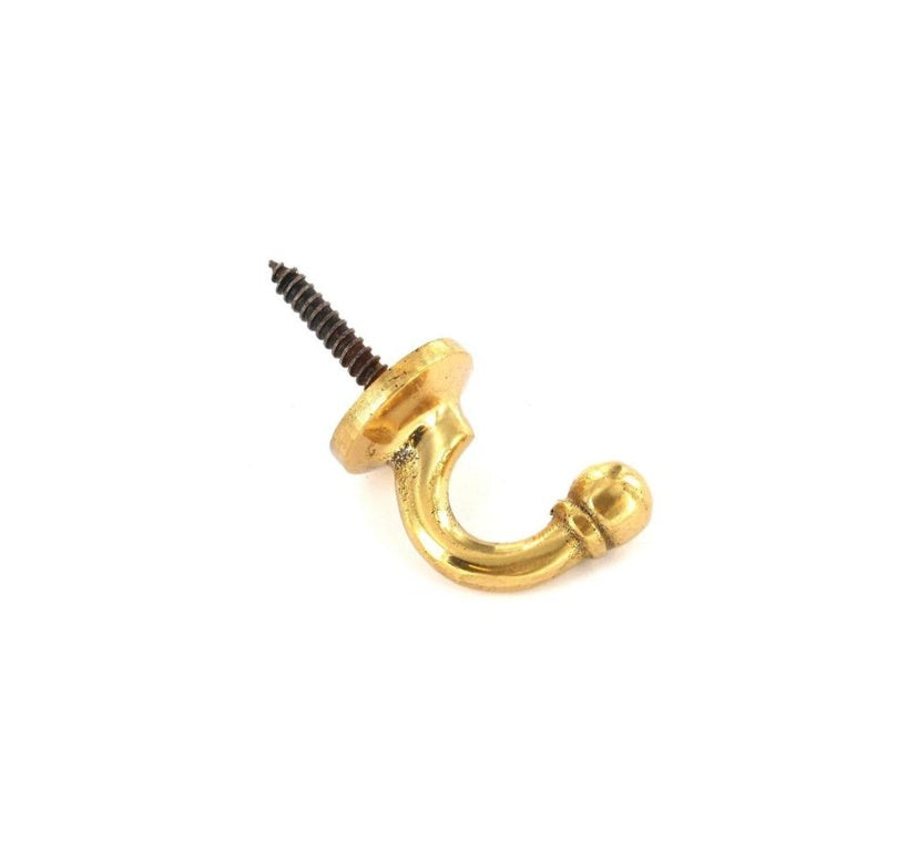 Securit Brass Tieback Hooks Ball End (2) Large