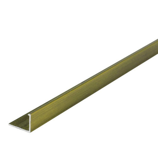 Tile Rite Gloss Brushed Gold Metal Tile Trim L Profile 10mm x 2.44m