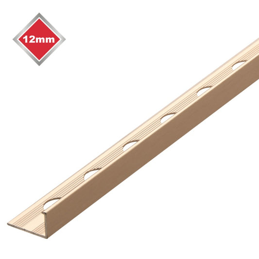 Tile Rite Stainless Steel Effect Metal Tile Trim L Profile 12mm x 2.44m