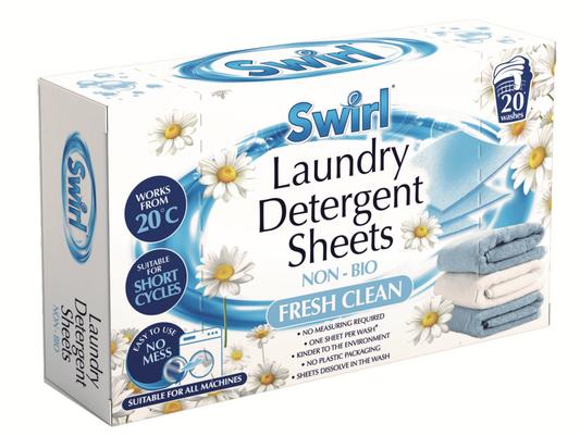Swirl Laundry Detergent Sheets Fresh Clean / 20 Pack