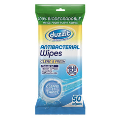 Duzzit Biodegradable Anti Bacterial Wipes Clean & Fresh / 50 Pack