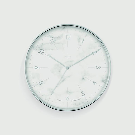 Webster Non Ticking Clock 30cm Chrome