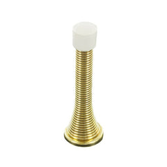 Securit Brass Plated Spring Door Stop 75mm