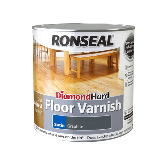 Ronseal Diamond Hard Floor Varnish 2.5L Satin Graphite