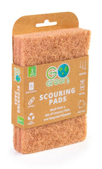 Go Green Scouring Pad Coconut Recycled 3 Pack