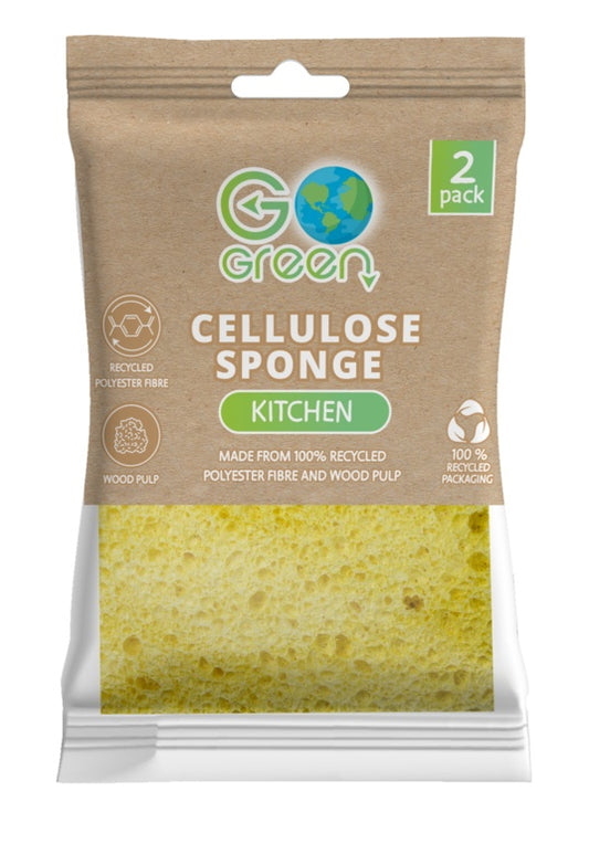 Go Green Kitchen Cellulose Sponge 2 Pack