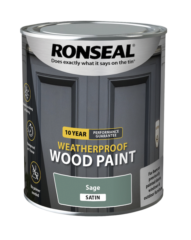 Ronseal 10 Year Weatherproof Satin Wood Paint 750ml Royal Blue