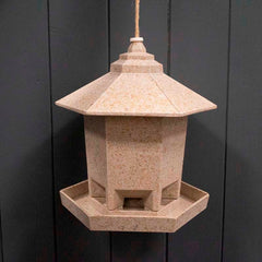 Earthy Sustainable Hexagon Bird Feeder Chaff
