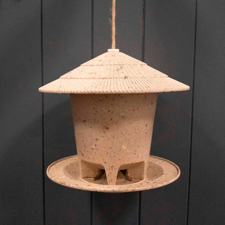 Earthy Sustainable Round Bird Feeder Coffee