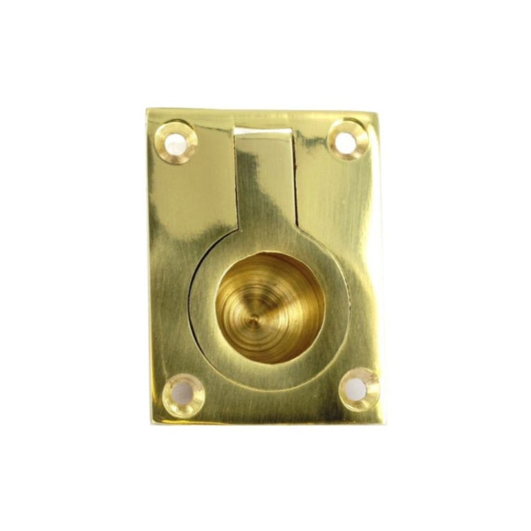 Securit Brass Flush Ring Handle 50mm