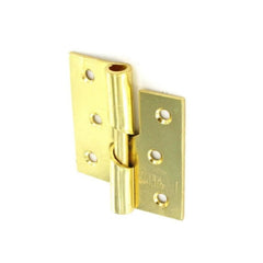 Securit Rising Butt Hinges RH Brass Plated (Pair) 75mm