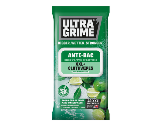 Ultragrime Life Antibac Cloth Wipes 40 Pack XXL