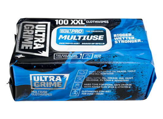 Ultragrime Pro Multiuse Cloth Wipes 100 Pack XXL