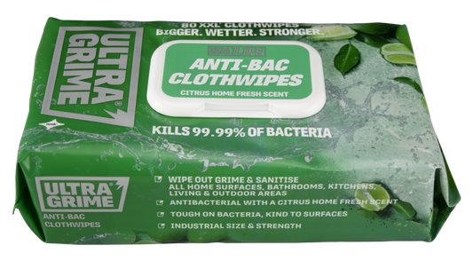 Ultragrime Life Antibac Cloth Wipes 80 Pack XXL