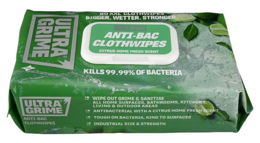 Ultragrime Life Anti-Bac Cloth Wipes XXL 80 Pack