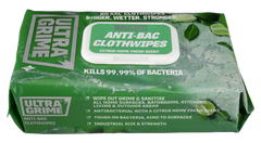 Ultragrime Life Anti-Bac Cloth Wipes XXL 80 Pack