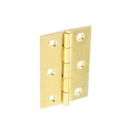 Securit Steel Butt Hinges Brass Plated (1 1/2 Pair) 100mm