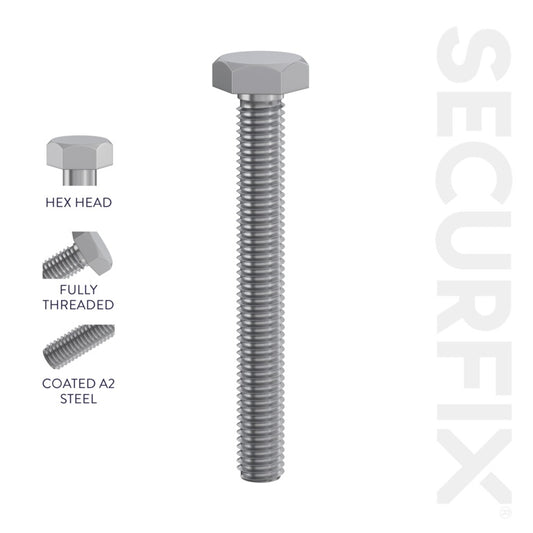 Securfix Hexagon Head Set Screws 100 Pack M10 x 30mm