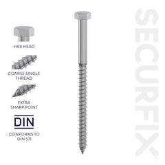 Securfix Coach Screw 10 Pack M10 x 100mm