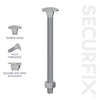 Securfix Carriage Bolt 5 Pack M12 x 130mm