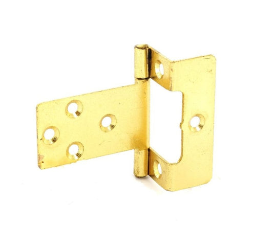 Securit Flush Hinges 5/8" Cranked Brass Plated (Pair) 50mm