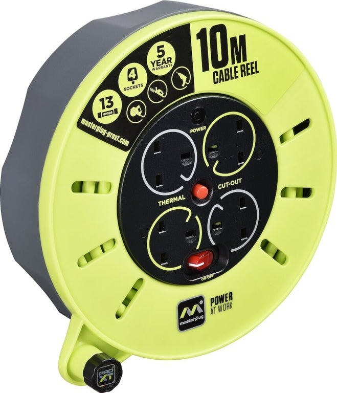 Masterplug Pro XT Cable Reel 10m / 4 Gang