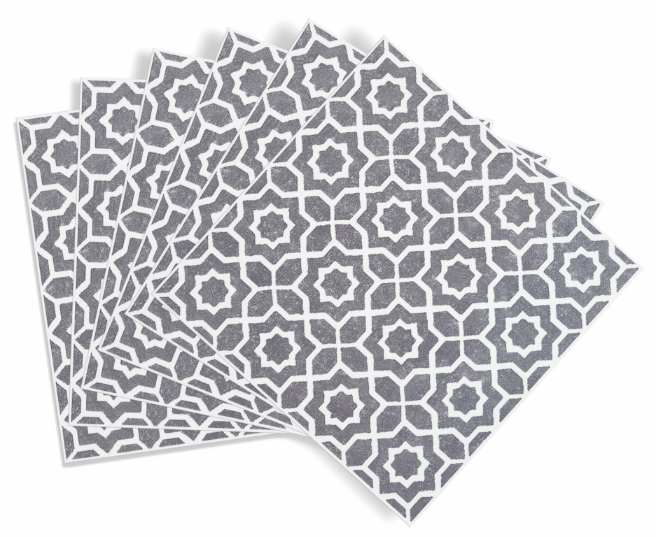 d-c-fix® Self Adhesive Wall Tile Lina Grey 15cm x 15cm / Pack Of 6