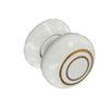 Securit Ceramic Door Knobs White/Gold Lines (Pair) 60mm