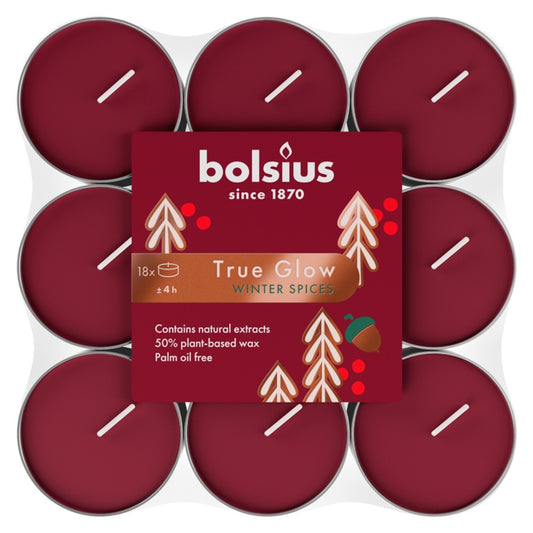 Bolsius True Glow Fragrance Tealight Winterspice / Red Pack Of 18