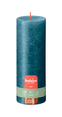 Bolsius Rustic Pillar Candle Shimmer Blue 190mm x 68mm