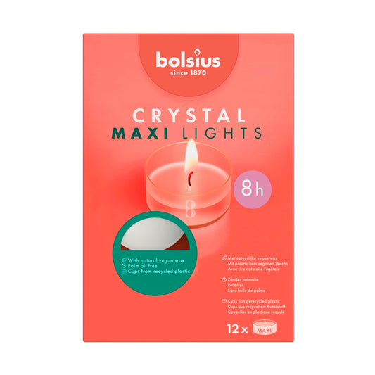 Bolsius Maxi Light White Box of 12