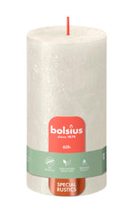 Bolsius Rustic Pillar Candle Shimmer Ivory 130mm x 68mm