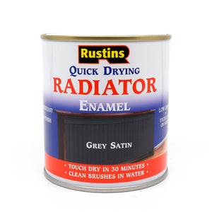Rustins Quick Dry Radiator Paint Grey Satin 500ml